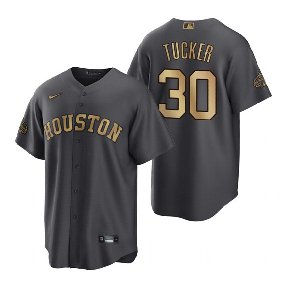 Men's Houston Astros #30 Kyle Tucker Charcoal 2022 All-Star Cool Base Stitched Baseball Jersey